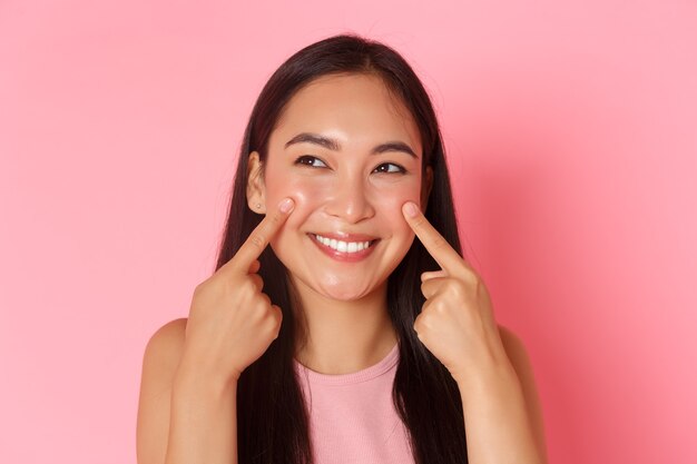 Retrato, expresiva, mujer joven