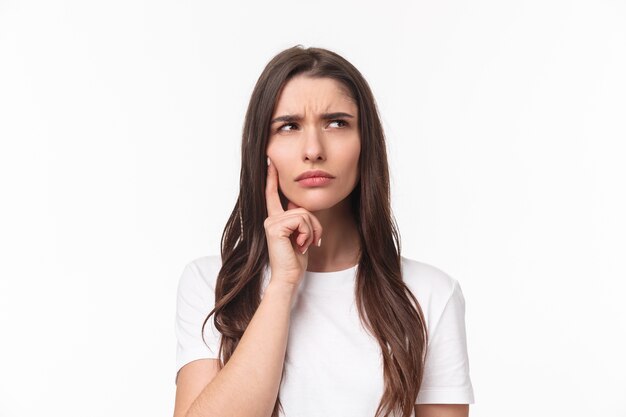 retrato, expresivo, mujer joven