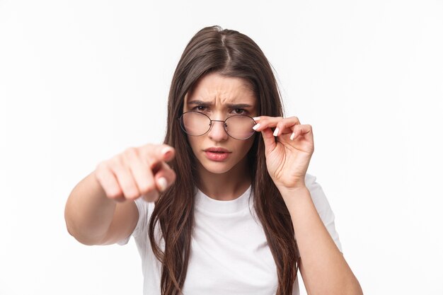 retrato, expresivo, mujer joven