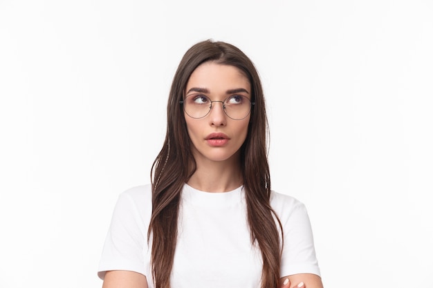 retrato, expresivo, mujer joven