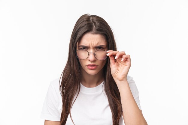 retrato, expresivo, mujer joven