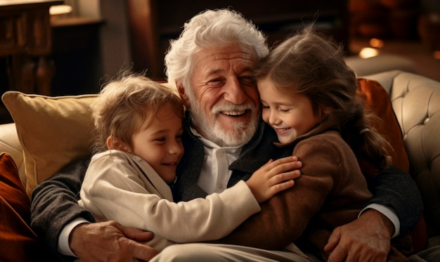 Retrato de una familia feliz y amorosa