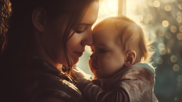 Foto gratuita retrato de una familia no tradicional con una madre soltera