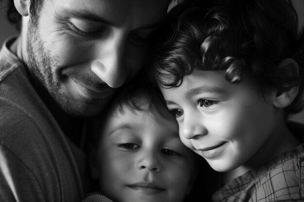 Retrato de una familia no tradicional con un padre soltero