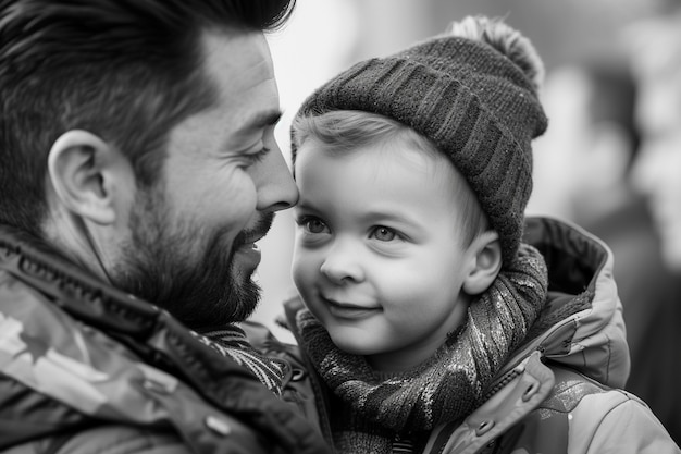 Retrato de una familia no tradicional con un padre soltero