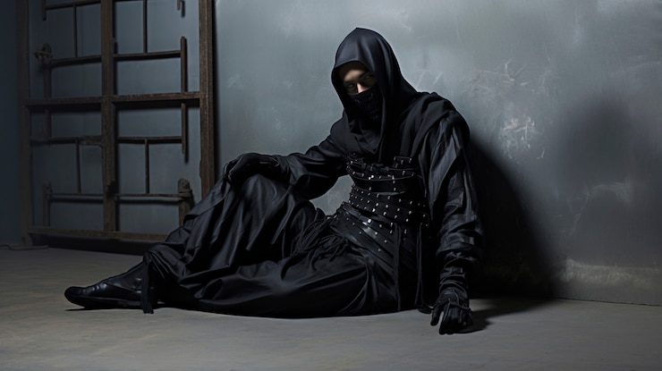 Foto gratuito retrato fotorrealista de un guerrero ninja