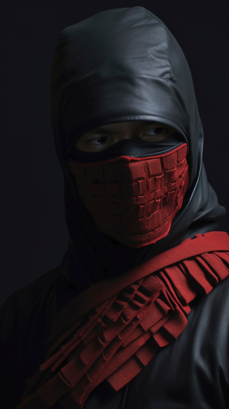 Foto gratuito retrato fotorrealista de un guerrero ninja