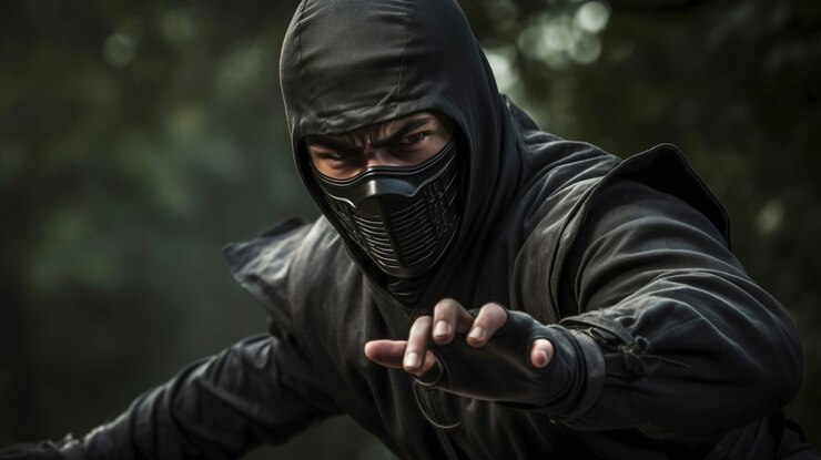 Foto gratuito retrato fotorrealista de un guerrero ninja