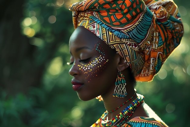 Foto gratuita retrato fotorrealista de una mujer africana