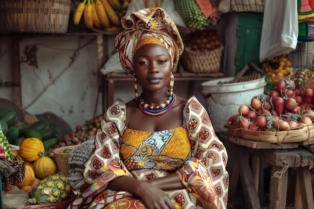 Foto gratuita retrato fotorrealista de una mujer africana