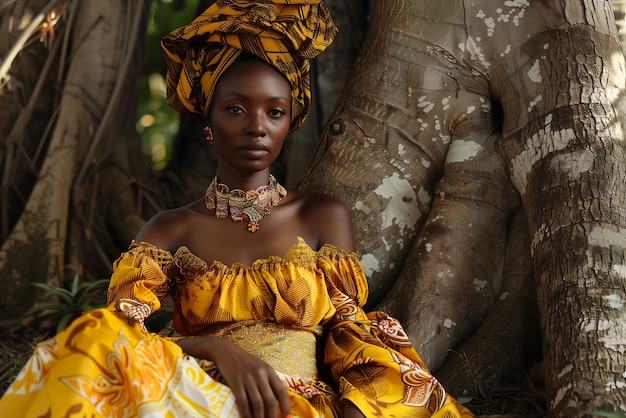 Foto gratuita retrato fotorrealista de una mujer africana