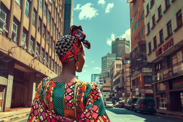 Retrato fotorrealista de una mujer africana