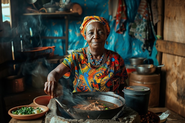 Foto gratuita retrato fotorrealista de una mujer africana