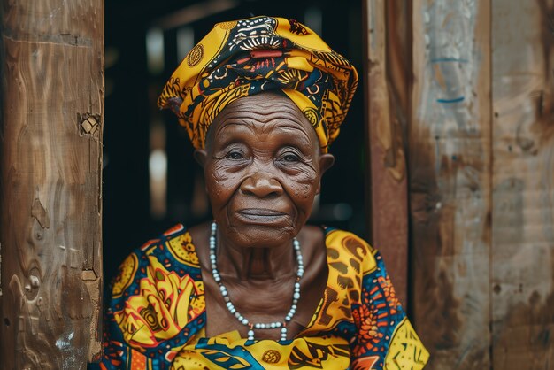 Retrato fotorrealista de una mujer africana