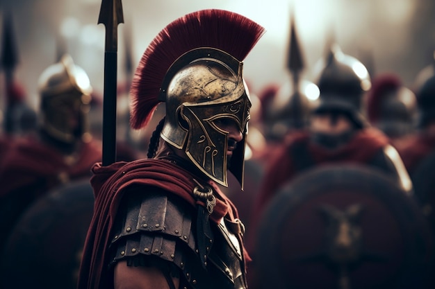 Foto gratuita retrato del guerrero del antiguo imperio romano