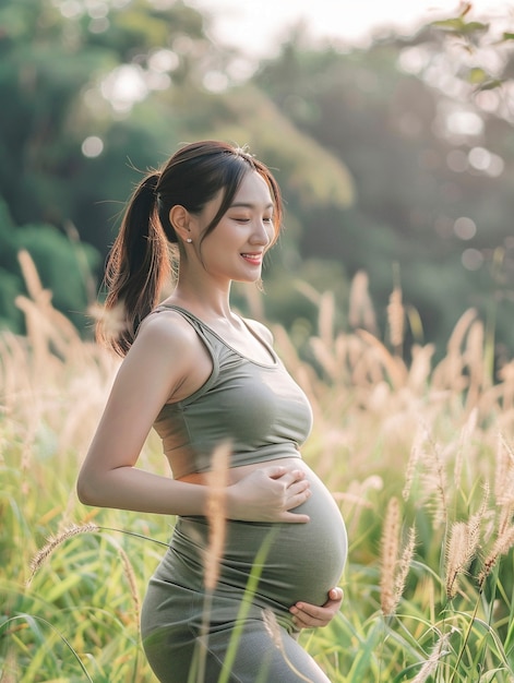 Foto gratuita retrato de una hermosa mujer embarazada