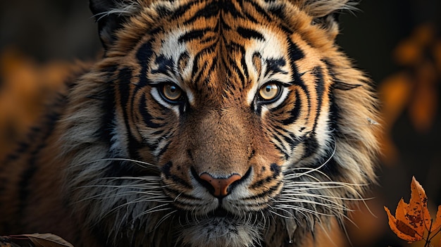 Foto gratuita retrato de un hermoso tigre en el primer plano del bosque