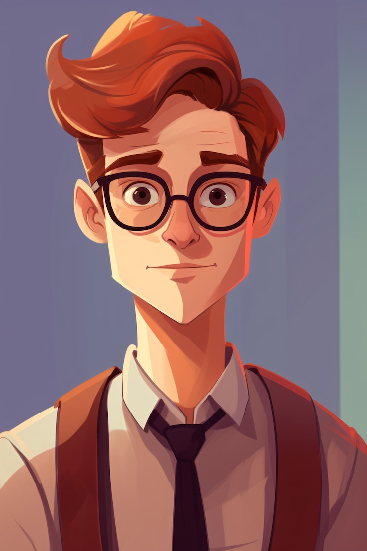 Foto gratuito retrato de un hombre al estilo de dibujos animados