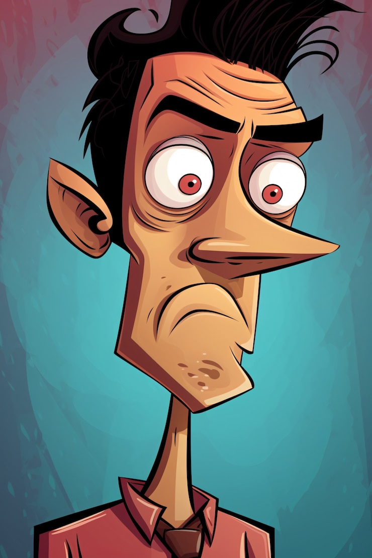 Foto gratuito retrato de un hombre al estilo de dibujos animados