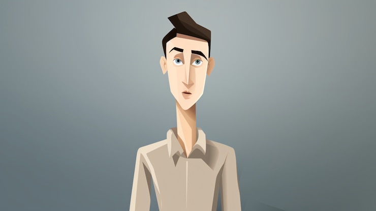 Foto gratuito retrato de un hombre al estilo de dibujos animados