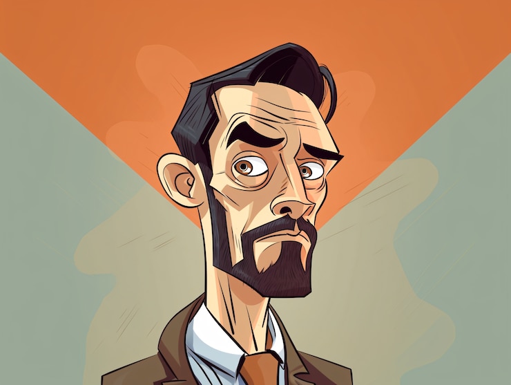 Foto gratuito retrato de un hombre al estilo de dibujos animados