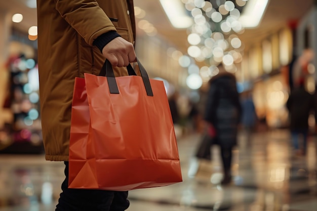 Retrato de un hombre comprando y comprando bienes de consumo