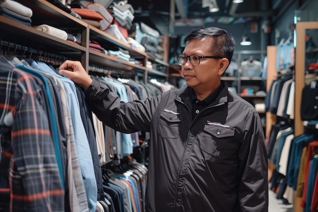 Retrato de un hombre comprando y comprando bienes de consumo