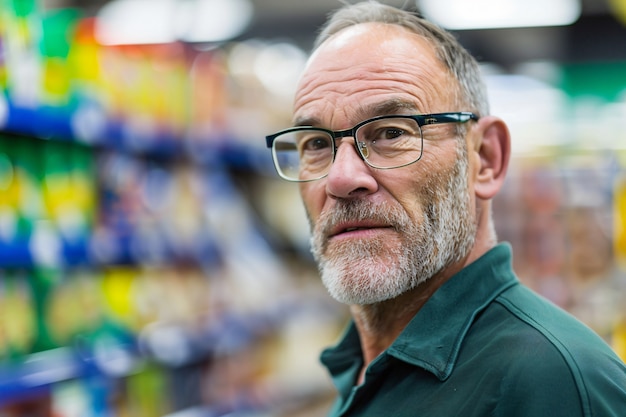 Retrato de un hombre comprando y comprando bienes de consumo