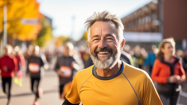 Retrato de hombre corriendo