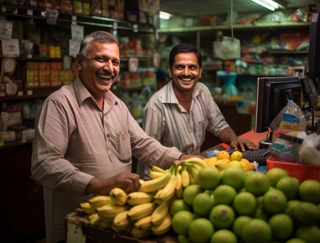 Retrato del hombre indio en el bazar