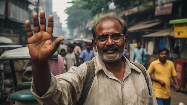 Foto gratuita retrato del hombre indio en la calle