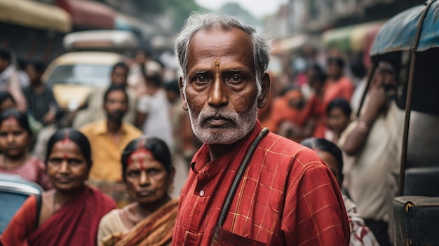 Foto gratuita retrato del hombre indio en la calle