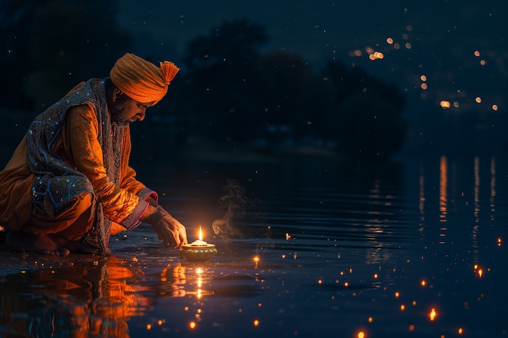 Foto gratuito retrato de un hombre indio celebrando el festival de baisakhi