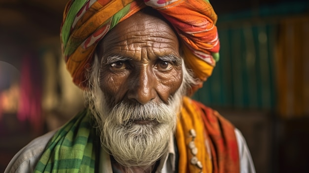 Retrato del hombre indio