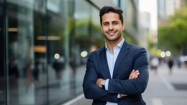 Retrato de hombre de negocios sonriendo