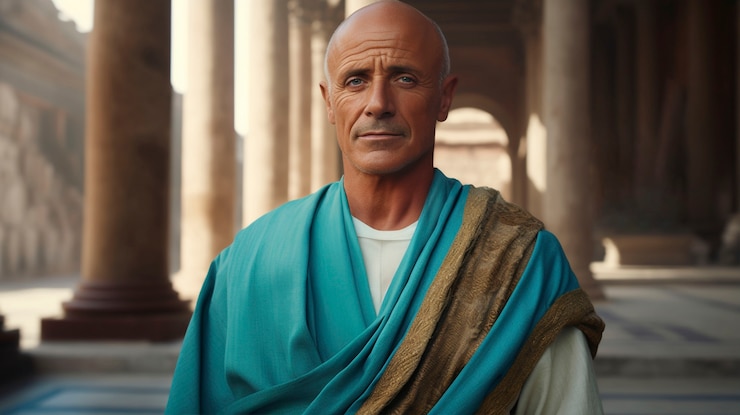 Foto gratuito retrato de un hombre romano antiguo