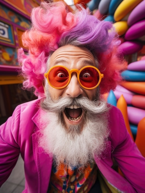 Foto gratuita retrato de hombre sonriente con fondo colorido