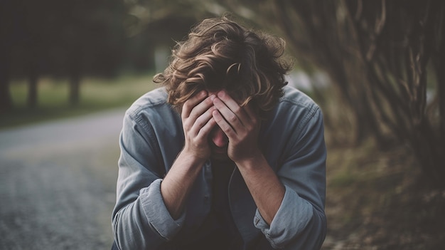 Foto gratuita retrato de un hombre triste