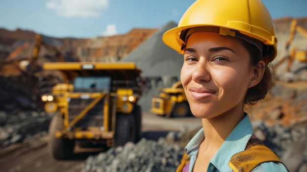 Foto gratuita retrato de los ingenieros durante las horas de trabajo en el sitio de trabajo