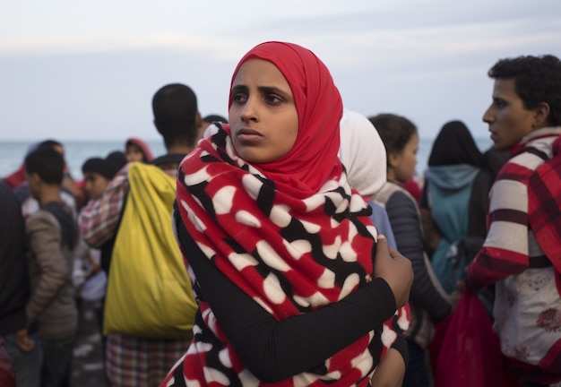 Foto gratuita retrato de inmigrantes durante una crisis migratoria