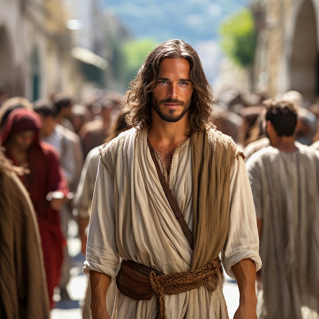 Retrato de Jesús al aire libre