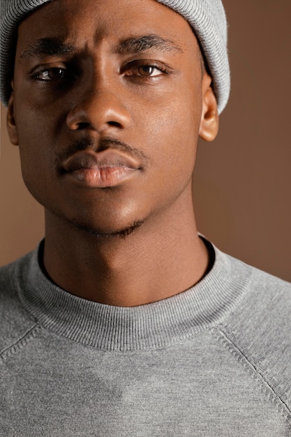 Retrato, joven, africano, hombre