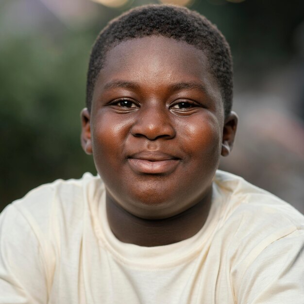 Retrato, joven, africano, niño