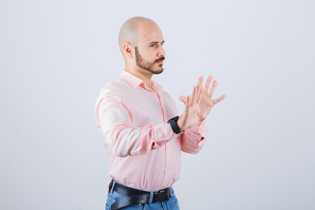 Retrato, de, un, joven, confiado, hombre