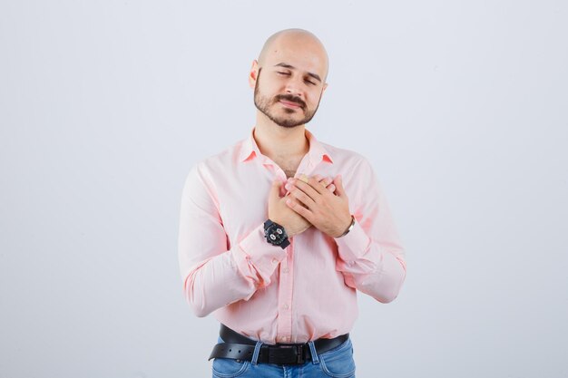 Retrato, de, un, joven, confiado, hombre