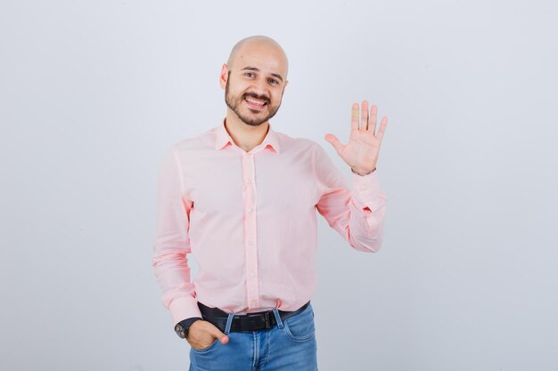 Retrato, de, un, joven, confiado, hombre