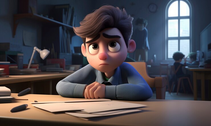 Foto gratuito retrato de un joven estudiante triste que es intimidado en la escuela