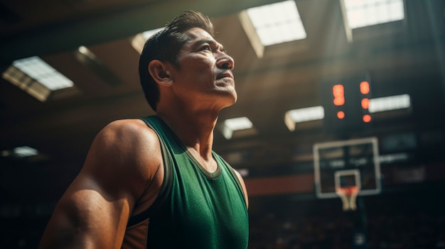 Foto gratuita retrato de un joven jugador de baloncesto