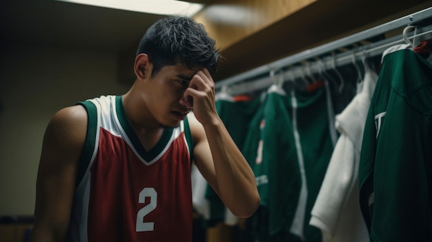 Retrato de un joven jugador de baloncesto