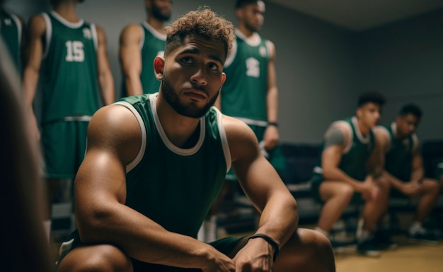 Foto gratuita retrato de un joven jugador de baloncesto